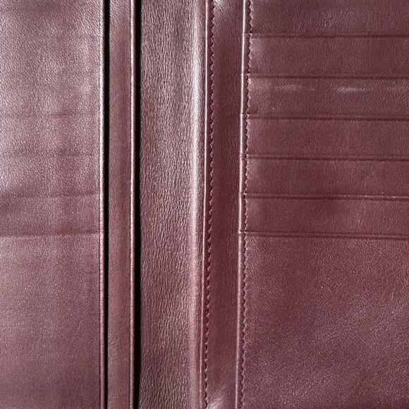 DKNY LARGE LEATHER WALLET MULTI POCKETS BROWN - Picture 5 of 7